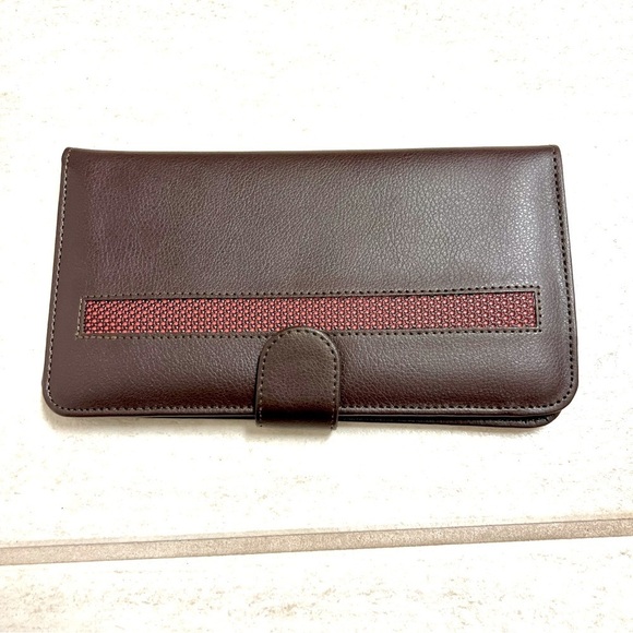 Vintage MESACE FEISA Brown  leather Checkbook Cover Wallet - Picture 1 of 11